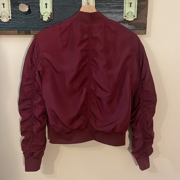 H&M Divided Burgundy Bomber Jacket Size 4 - Picture 13 of 16